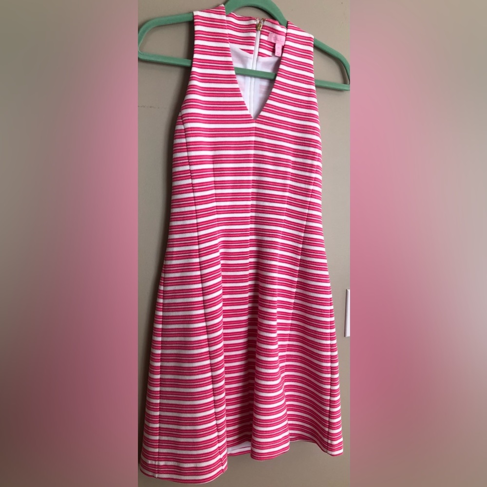LILLY PULITZER Brianna Pink & White Striped Sleeveless Knit Dress  Size XS - Picture 2 of 2
